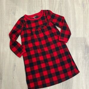2-3T Carters buffalo plaid fleece night gown